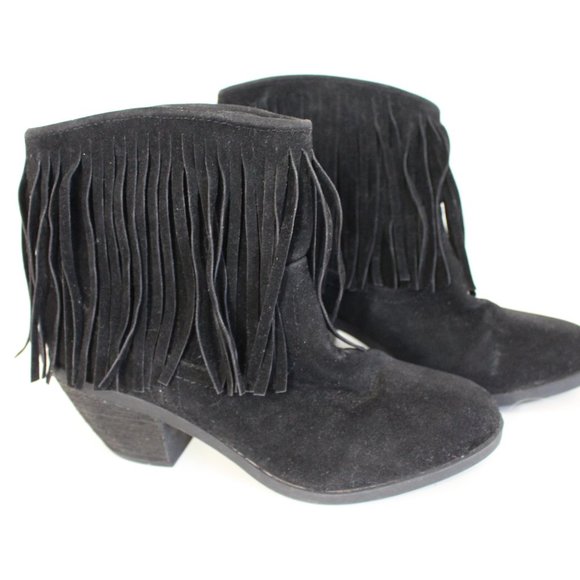 Forever 21 Fringe Black Booties - Picture 5 of 6